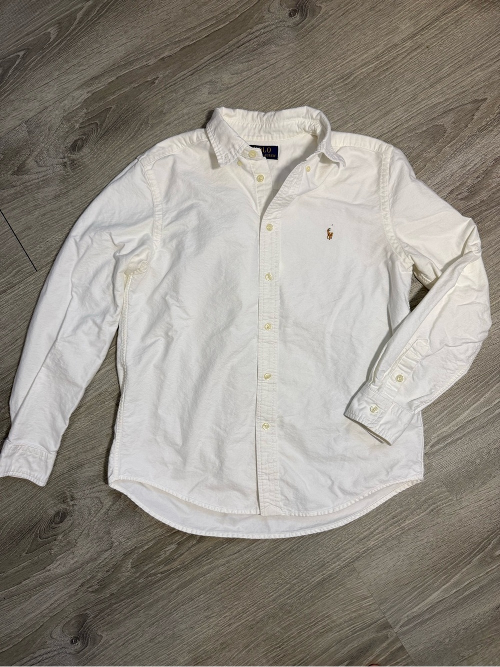 Boys Polo by Ralph Lauren White Button-Down Shirt Classic Large 14/16